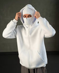 givawibe White Balaclava Hoodie – Streetwear Masked Pullover for Men & Women