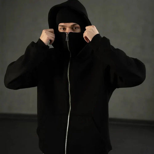 Black Balaclava Hoodie – givawibe Stealth Comfort Edition